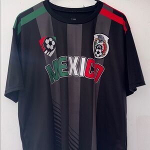 Mexico Soccer Tshirt Jersey - Black with Red and Green Accents